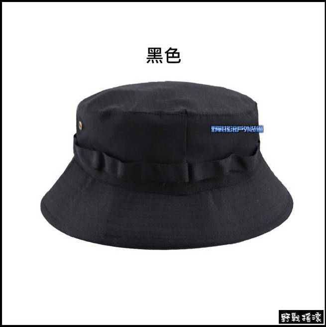 【野戰搖滾-生存遊戲】戰術短帽簷圓邊帽 登山帽 奔尼帽 漁夫帽, 黑色