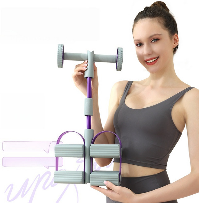 DANGZ 6 관 더블 페달 복근 운동 기구 당기기 피트니스 다이어트 운동기구 홈트용, 블루, 52*23cm