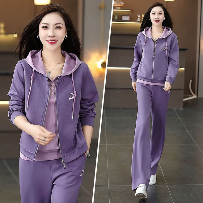 여성 캐주얼 트레이닝 상하 세트 봄가을 후드 집업 팬츠 투피스 데일리룩