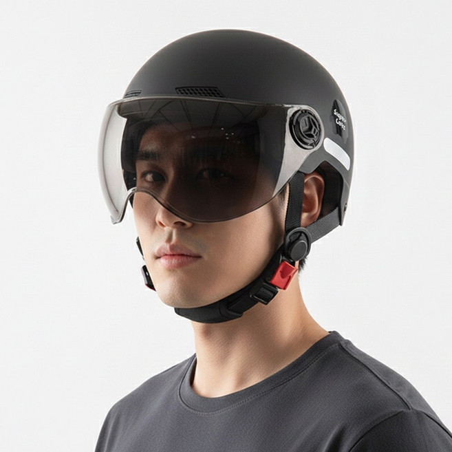 Oyoson 자외선차단 라이딩 안전 헬멧 흡수 충격 통풍, 블랙, 1개