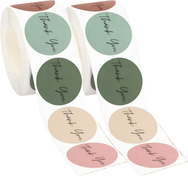 500매 원형 땡큐 감사 스티커, 2세트, 06. 워터멜론(S377) 1롤 500매