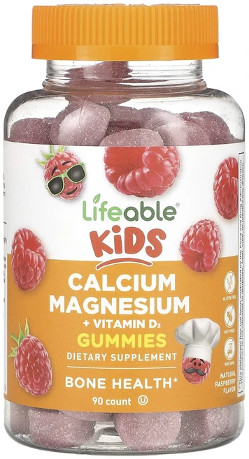 몸관리하세요 겨울입니다 Lifeable 어린이용 칼슘 마그네슘 + 비타민D3 구미젤리 천연 라즈베리 맛 구미젤리 90개 특별관리진행, Lifeable어린이용칼슘마그네슘비타민D3구미젤리천연라 - 쿠팡