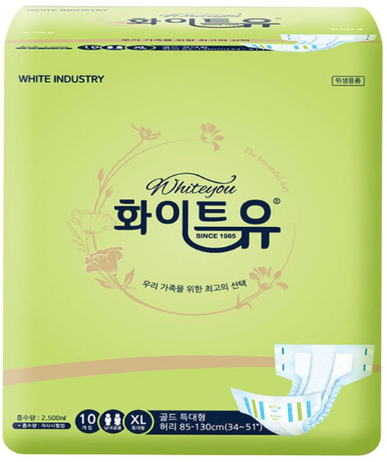 화이트유 팬티타입형 골드 특대형 80개입 국산 성인용, 1개