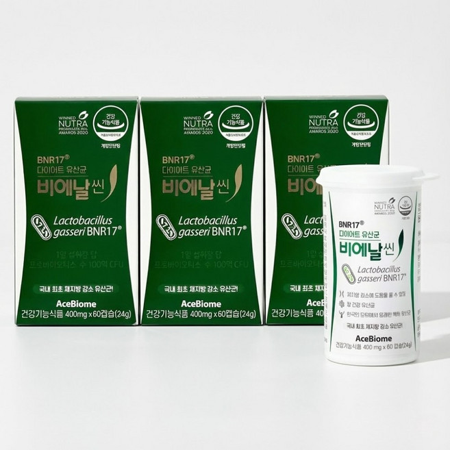김희선유산균 BNR17 비에날씬 모유유산균 장건강 체지방감소 60캡슐, 3개, 60정