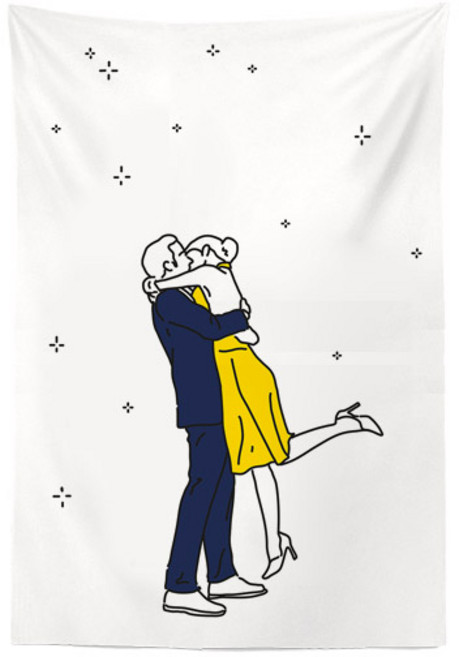 LAVERTON 영화 드로잉 감성 패브릭포스터 8종 5size, 라라랜드(세로형)