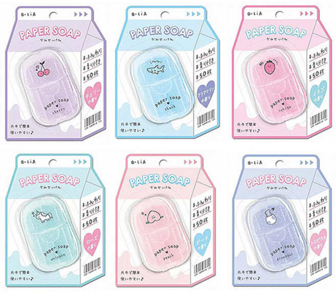 휴대용 종이비누 큐리아 6종세트 묶음할인, 30g, 1세트