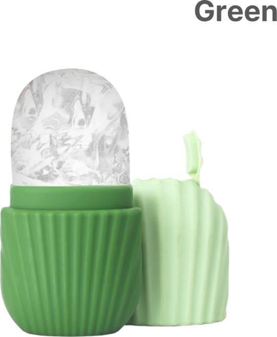 임송마켓 실리콘 아이스 페이셜 롤러 모공 수축 피부 진정 마사지기, 1개, Green