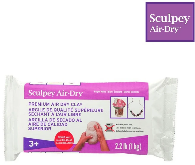 스컬피 에어 드라이 1kg (air dry) 자연건조 가벼운 점토, 흰색 (Bright White), 1개 - 쿠팡
