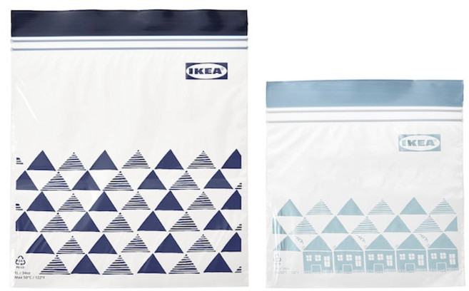 이케아 지퍼백 NEW블루 중형 30개 + 소형 30개 총 60p, 1개