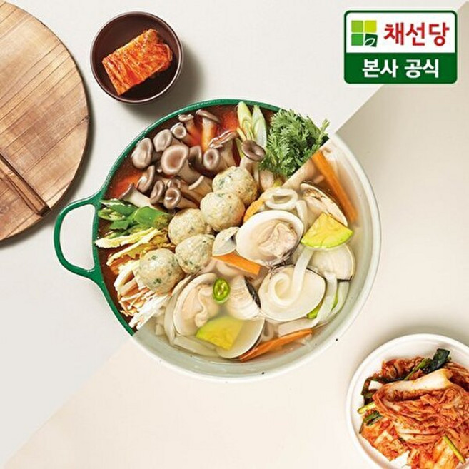 채선당 채선당T 굴림만두전골+백합칼국수 밀키트 세트, 790g, 1세트