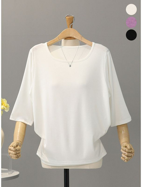 모노시크 포리오 스퀘어넥 스판 8부 티셔츠 MNTG606