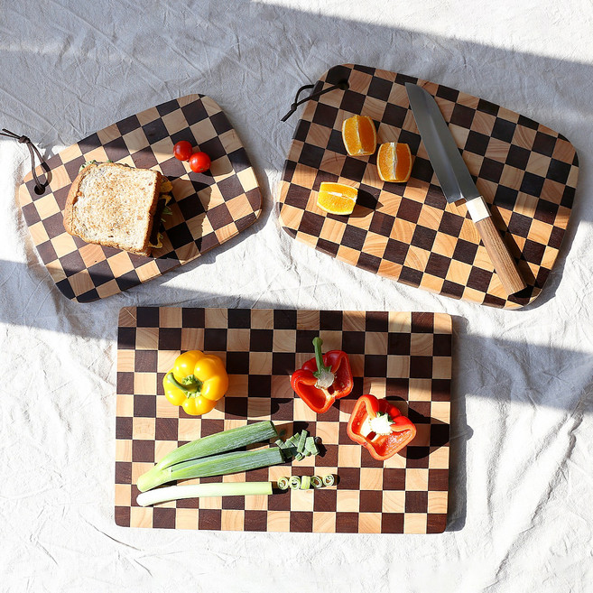 나무 도마 엔드그레인 우드 도마 체스도마