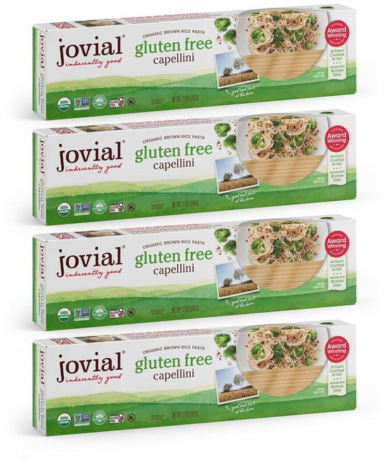 Jovial 유기농 통곡물 현미 카펠리니 4팩, 12 Ounce (Pack of 4), 340g, 4개