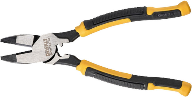 디월트 레이저하드닝 압착펜치 225mm 논슬립그립 뺀치 전선작업 플라이어+한정사은품, 1