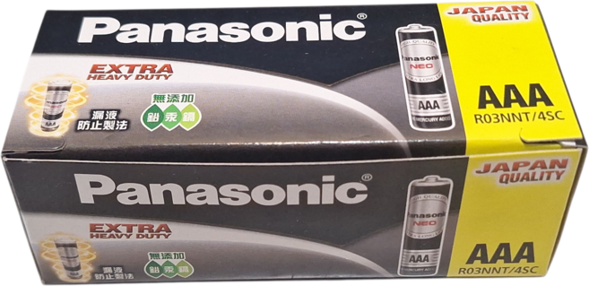Panasonic 國際牌 AAA 電池 (R03NNT/4SC) 無添加重金屬 防漏液 四顆裝, 1個, 1個裝