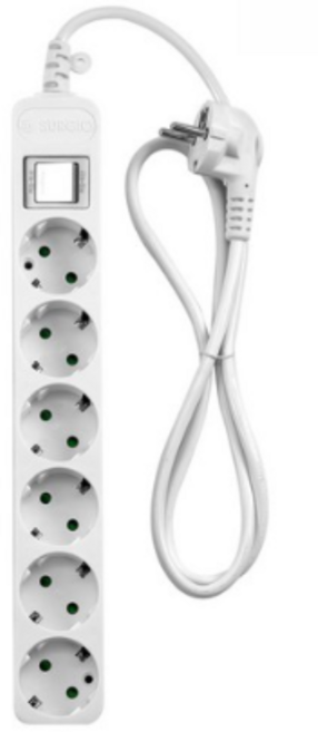 모노케어 안전 접지 멀티탭 6구 DH-2062NT, 10m, ALL COLOR(백색), 1개