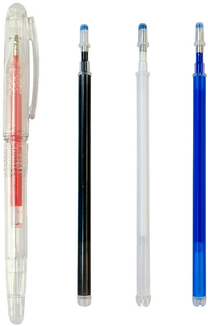 아이롱펜 세트 열펜 다리미펜, 1개, 펜1개(레드)+리필3개(블루/화이트/블랙)