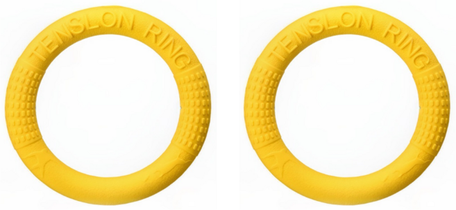 대롱상점 TPR 프리스비링 2P 세트, 옐로우, 2개