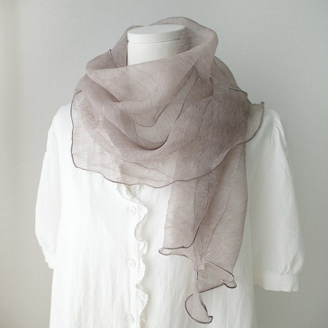 더뷰렛 시스루 스카프 여름 봄 간절기 망사 쉬폰 롱 스카프