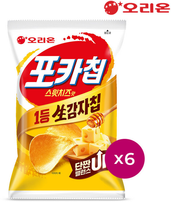 오리온 포카칩 스윗치즈(60g)x 6개, 60g