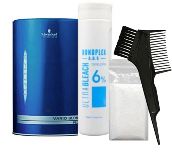 슈바츠코프 이고라 바리오 블론드 플러스 탈색약 450g+본드플렉스 A.B.S산화제+염색도구/탈색제 탈색약 셀프염색, 이고라 탈색약+본드플렉스 A.B.S산화제+염색도구, 1개 - 쿠팡