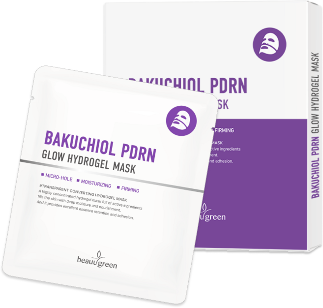 뷰그린 바쿠치올 PDRN 글로우 하이드로겔 마스크 [4매입], 1개, 4개입