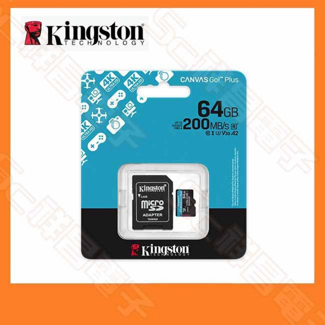 Kingston 金士頓 SDCG4 64GB Micro SDXC 記憶卡 U3 公司貨, 1個