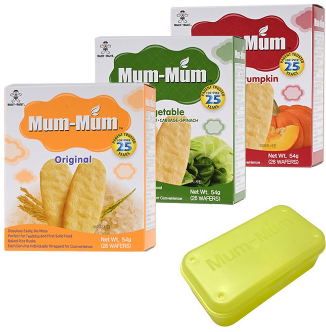 신형 멈멈 아기쌀과자(세트)+휴대용케이스, 1개, 162g, 오리지널/야채/사과호박맛