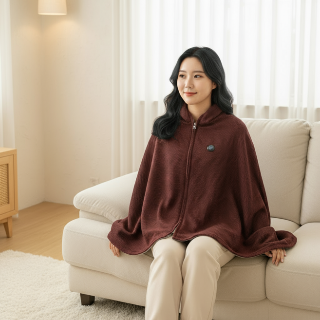 겨울 추위 방지 USB 발열 보온 담요 부드러운 소재 사무실 차량용 안전발열, 빨간색HCDRTH01