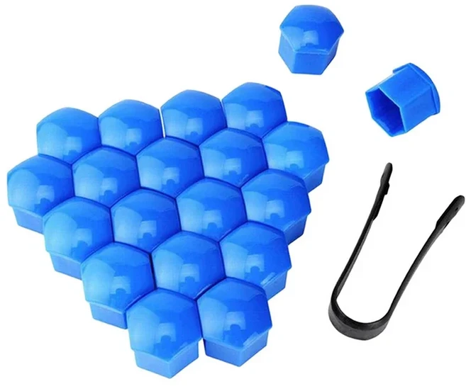 호환 차량 휠 너트 캡 보호 커버 캡 녹 방지 차량 허브 나사 커버 차량 타이어 너트 볼트 외부 장식 20 개, 03 Blue