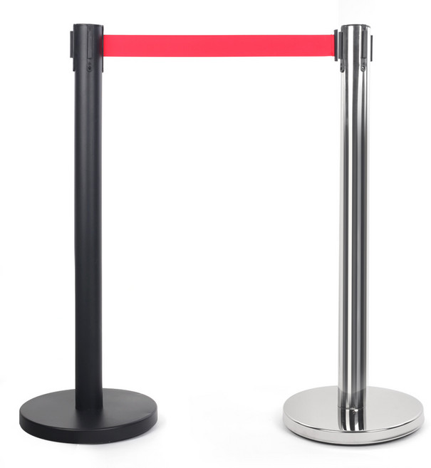 정수생활건강 스텐 벨트 차단봉 2m 3m, 실버봉 2m 빨강벨트, 1개