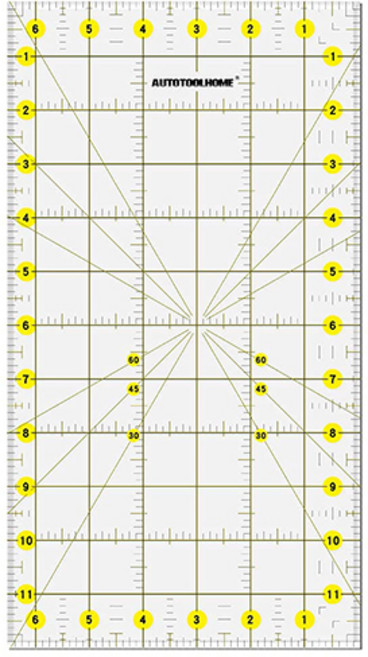 프루마 논슬립 컬러라인 소잉 크로바 퀼트 컷팅자, 1개, 투명