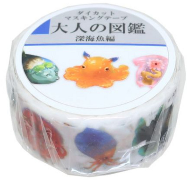 KAMIO 大人的圖鑑 礦物篇 和紙膠帶, 1個, 深海魚篇