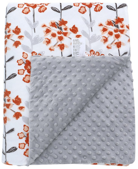 미라클 베이비 유아용 순면 블랭킷 아기 소프트 플란넬 담요, 빨간 꽃이