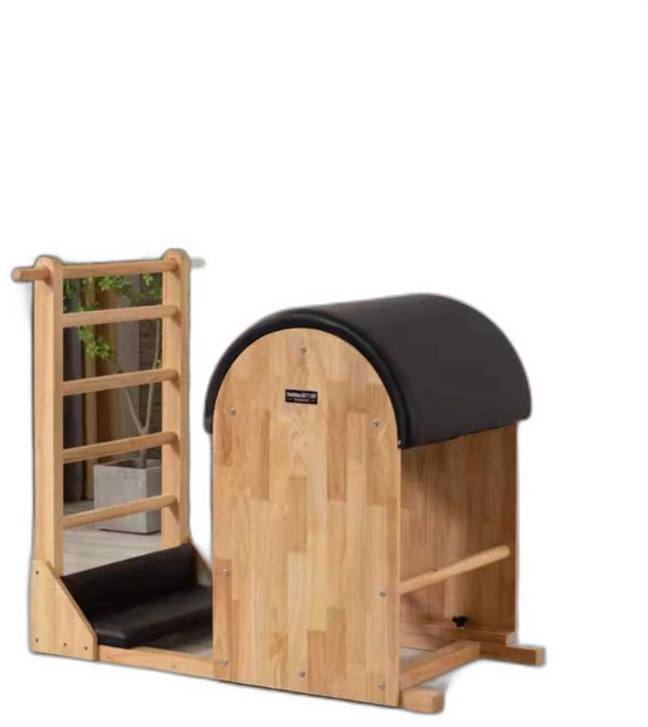 인투바렐 스탠딩 운동 트레이닝 리포머 코어 장비, 고무 나무 사다리 물통 + 흰색 가죽, 1개