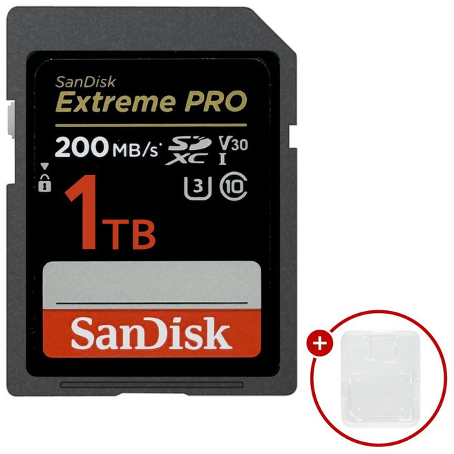 샌디스크 익스트림 프로 SD메모리카드 Extreme PRO UHS-I SDXX + SD카드 케이스, 1개, 1TB
