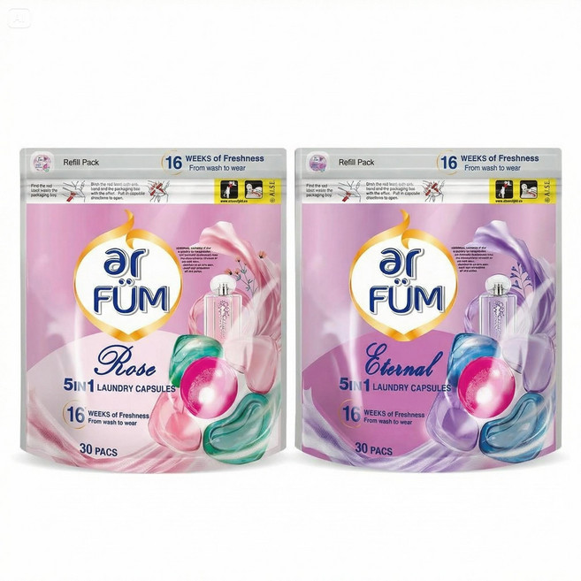 아로퓸 5in1 퍼퓸 캡슐세제 30개입X2종(로즈가든+퓨어블라썸), 2개, 30개입