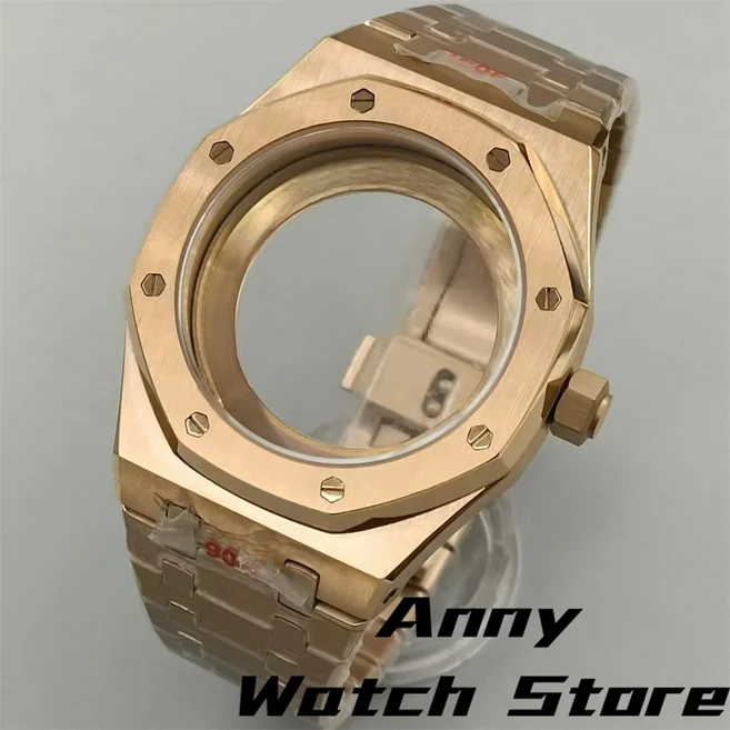 42mm 실버 블랙 로즈 골드 케이스 스테인레스 케이스 팔찌 사파이어 유리 맞는 NH35 NH36 NH70 NH72 ETA282, 06 08, 03 ETA2824 PT5000