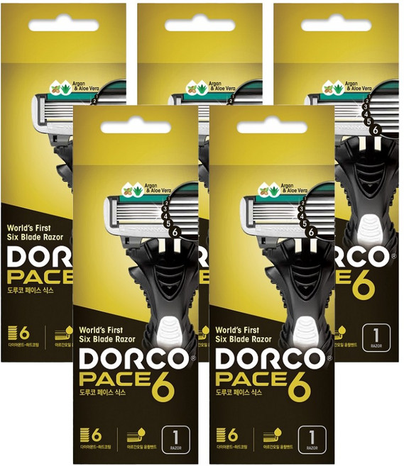 도루코 페이스6 다이아몬드 하드코팅 휴대용면도기 6중 면도날, 5개, 1개입