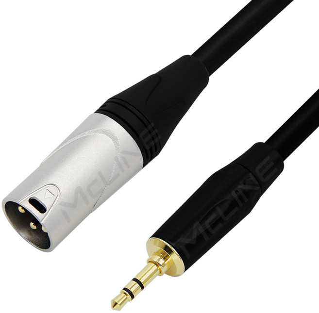 맥라인 스테레오 3.5mm TRS 1/8 to XLR 캐논/숫 PC 앰프 믹서 음향 연결선 오디오 스피커 케이블 McLine MC-HA28, 1개, 3m