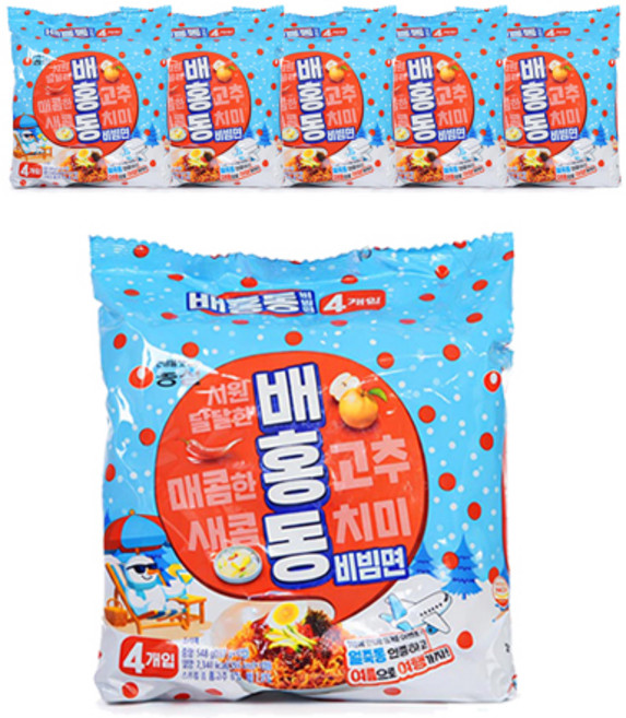 Baehongdong 梨紅冬 冷拌麵 4入組 137g, 24包