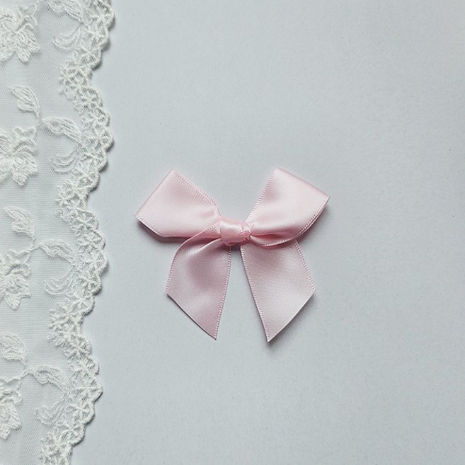 올리브파티 선물 포장 장식 공단 8cm 완성 리본 완제품, 30개, 핑크