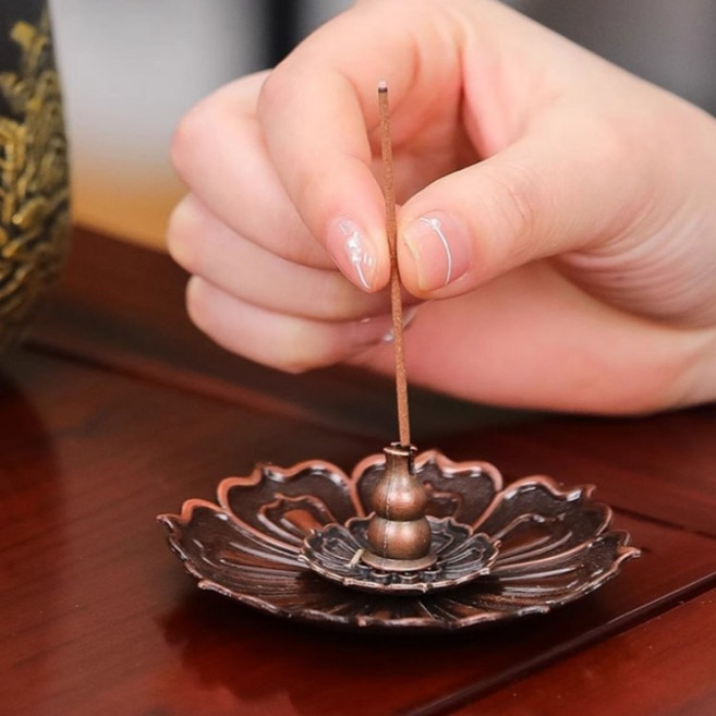 꽃잎 인센스스틱홀더 향받침대 도자기형 향꽂이 초꽂이 향피우기, 향받침대(꽃잎)