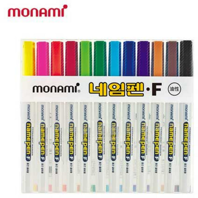 모나미 중간글씨 네임펜F 12색