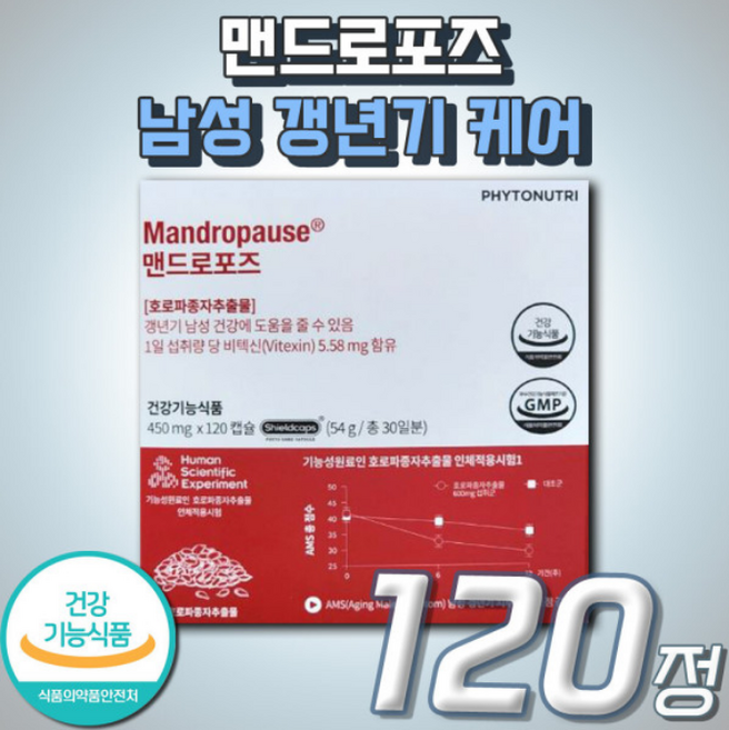 파이토뉴트리 맨드로포즈 54g, 120정, 1개