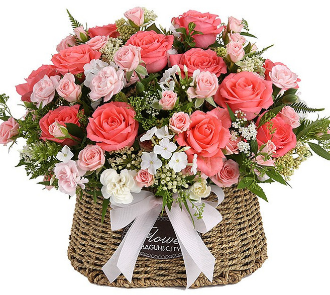 119플라워 (당일배송) 꽃가득선물 ST-A1753 꽃바구니 전국꽃배달 생일 기념일 꽃선물 생화 꽃배달, 1개