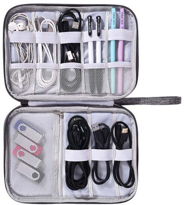 다다브로 충격 보호 USB 케이블 충전기 수납 여행용 다용도 멀티 휴대용 파우치