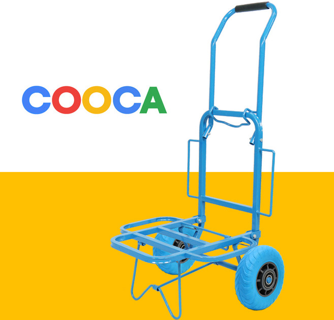 쿠카 시장카 핸드카 접이식 캐리어 핸드카트 손수레, 1개, 발포바퀴(블루)