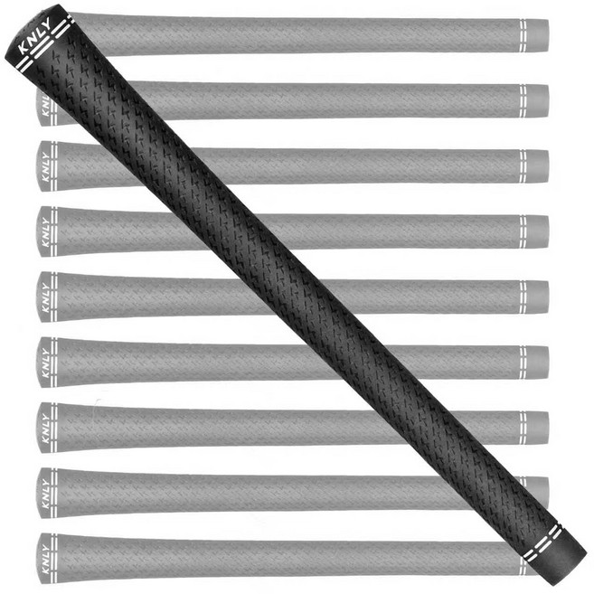 KNLY 360 골프 그립 - 부드러운 고무 골프 클럽 그립 미끄럼 방지, 10개, 블랙
