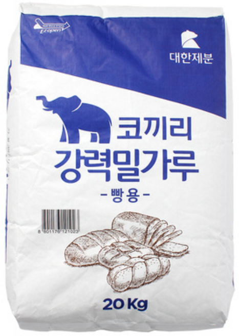 대한제분 코끼리 빵용 강력 밀가루, 20kg, 4개